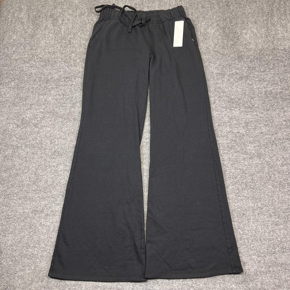 Out From Under Pants - Out From Under Sweatpants Womens M Black Fleece Wide Leg Elastic Waist Pockets